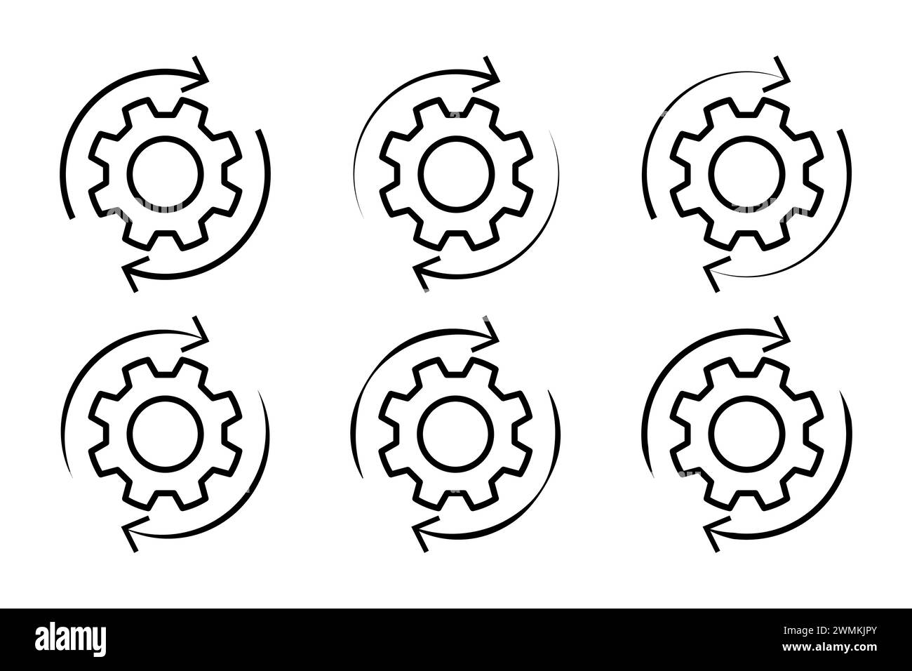 Les icônes de processus de flux de travail définissent l'illustration vectorielle. Illustration de Vecteur
