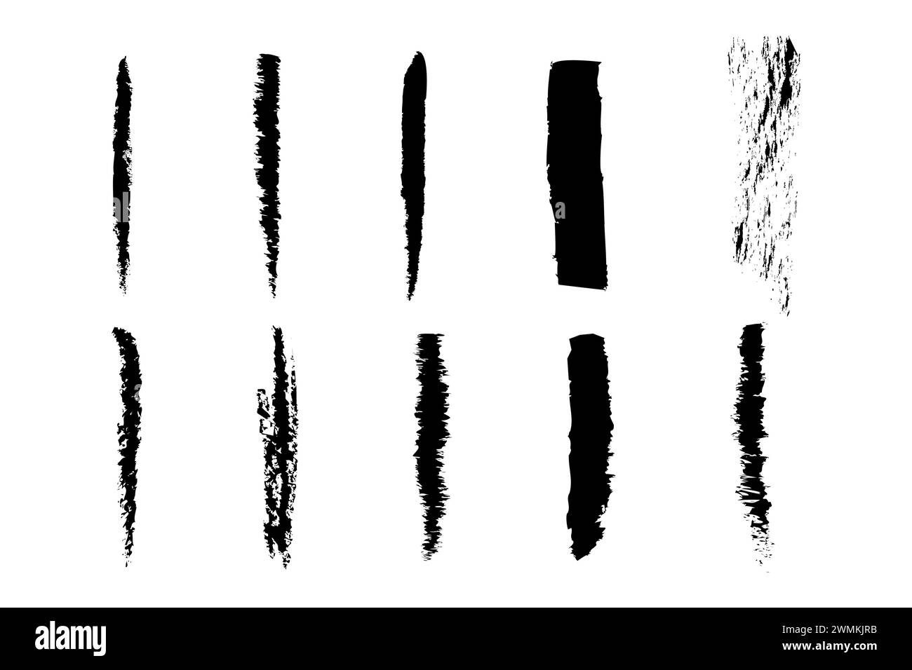 Coups de pinceau noirs ou icônes de traçage illustration vectorielle de symbole de pinceau japonais. Illustration de Vecteur