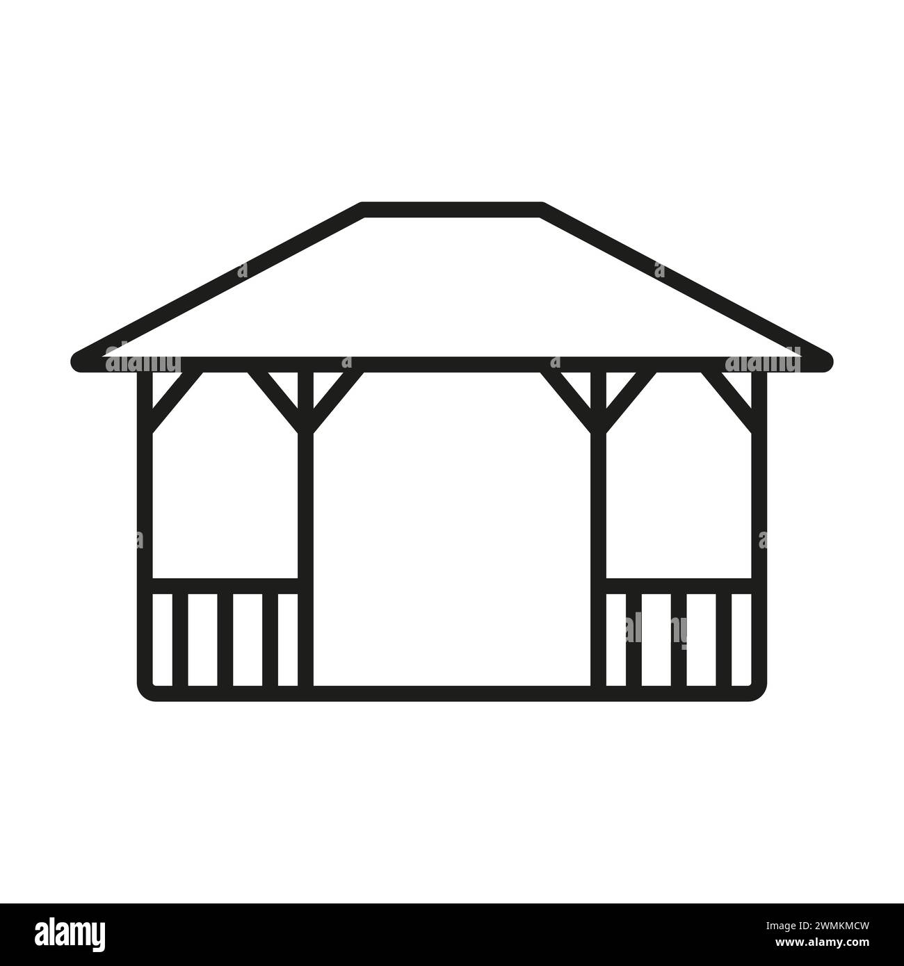 Icône de structure de belvédère. Espace détente extérieur. Illustration vectorielle. SPE 10. Illustration de Vecteur