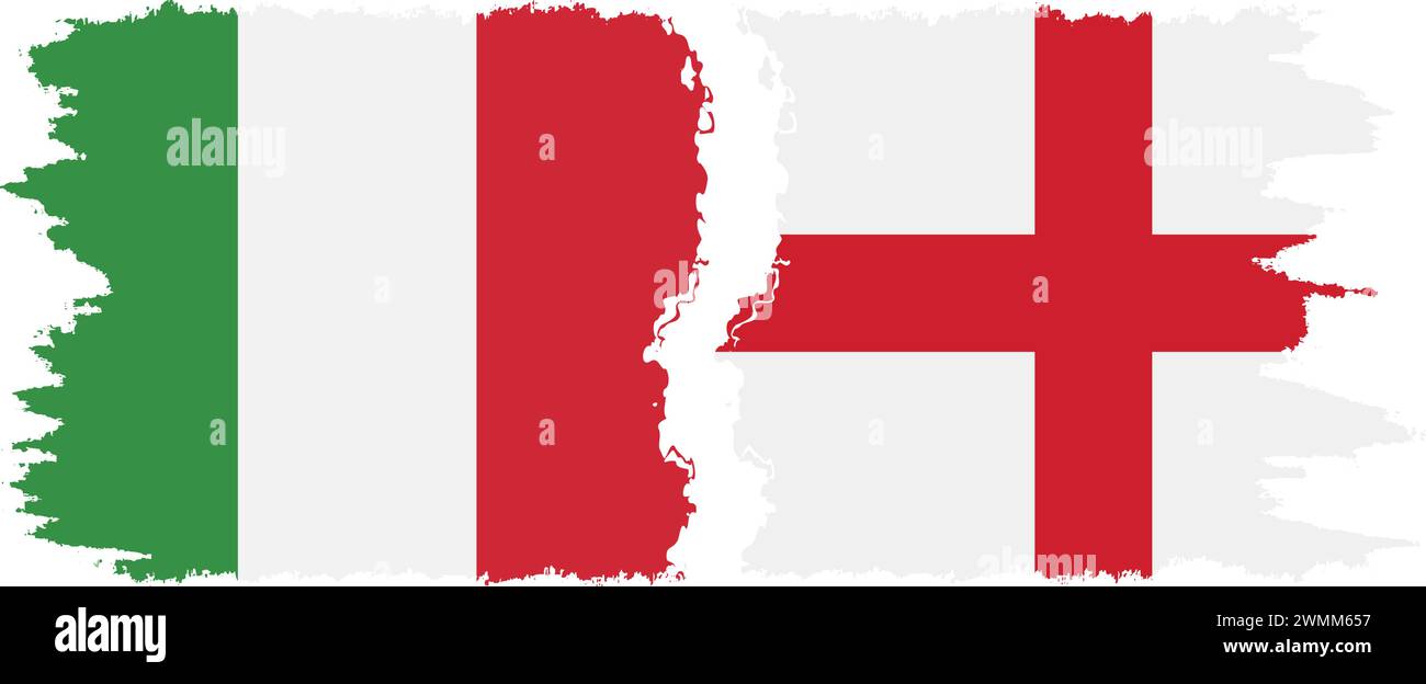 Angleterre et Italie grunge drapeaux connexion, vecteur Illustration de Vecteur