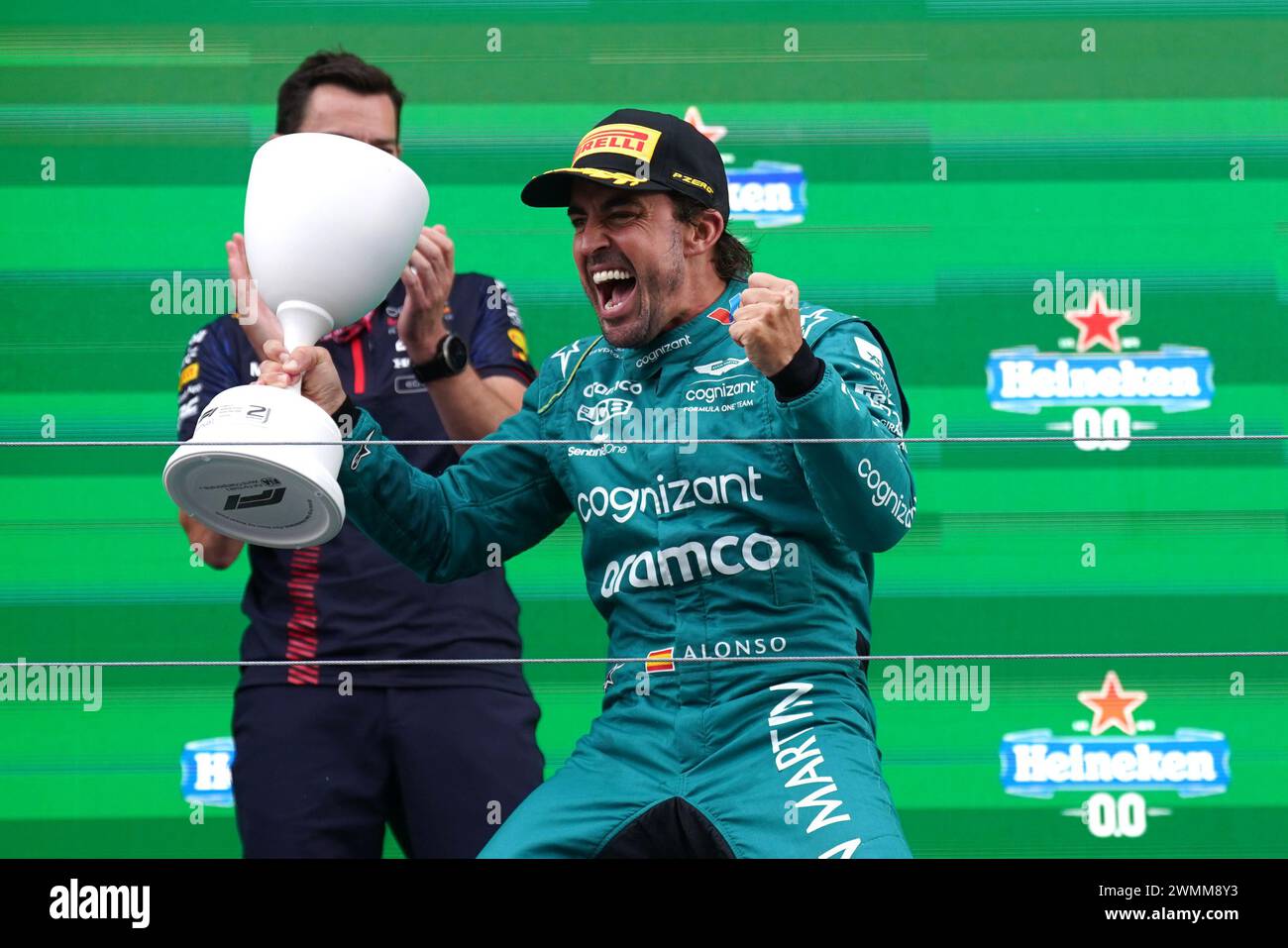 Photo du dossier datée du 27-08-2023 de Fernando Alonso. Aston Martin a terminé cinquième du championnat des constructeurs, avec Fernando Alonso, maintenant 42 ans, en tête de leur équipe pour une deuxième saison. Date d'émission : mardi 27 février 2024. Banque D'Images