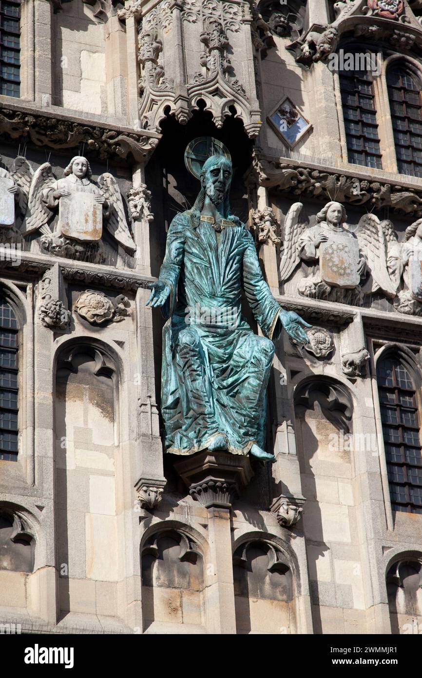 Gros plan - Christ Gate, entrée de la cathédrale, Canterbury, Kent, Royaume-Uni. Banque D'Images