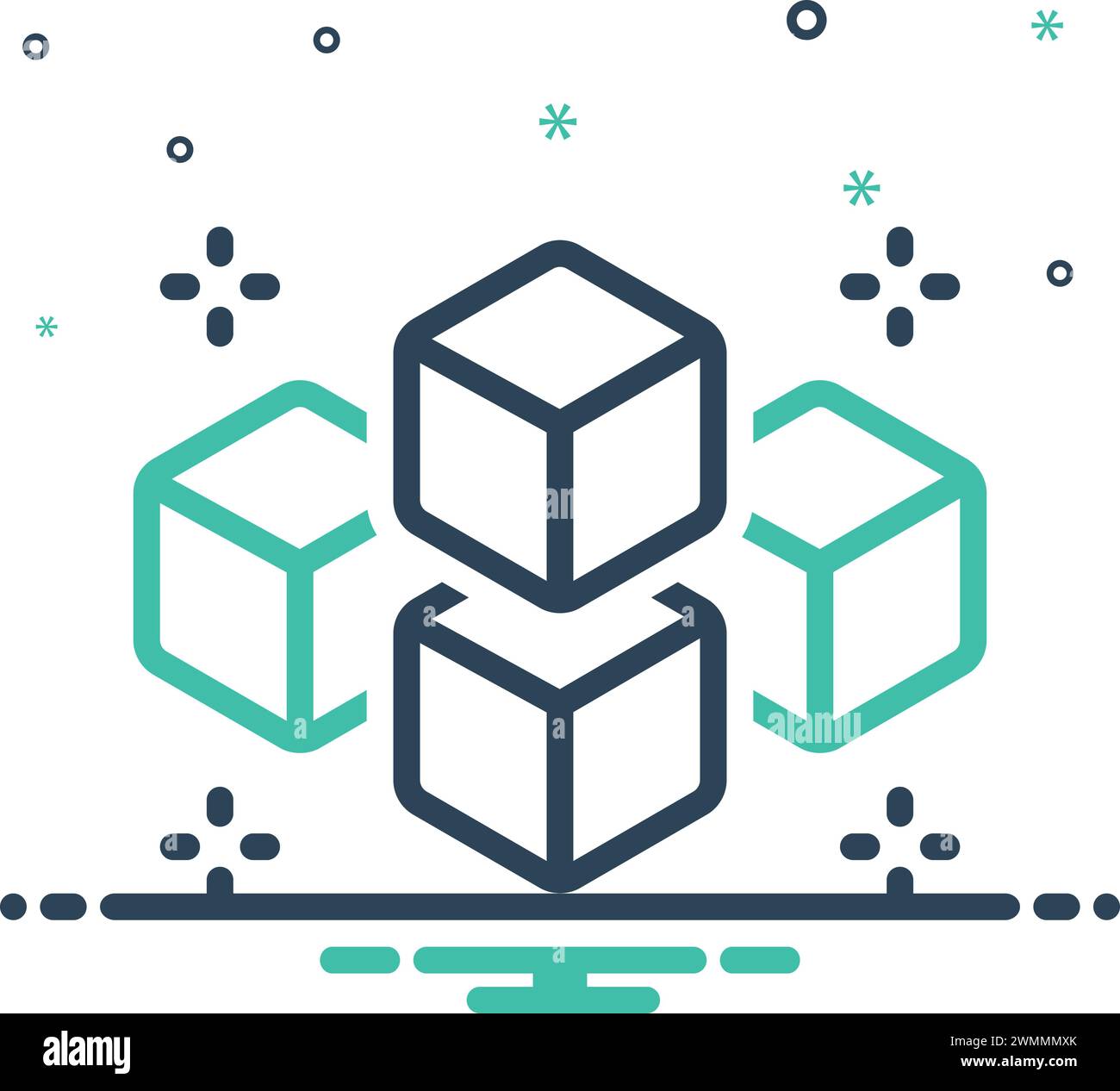 Icône pour cube,forme Illustration de Vecteur