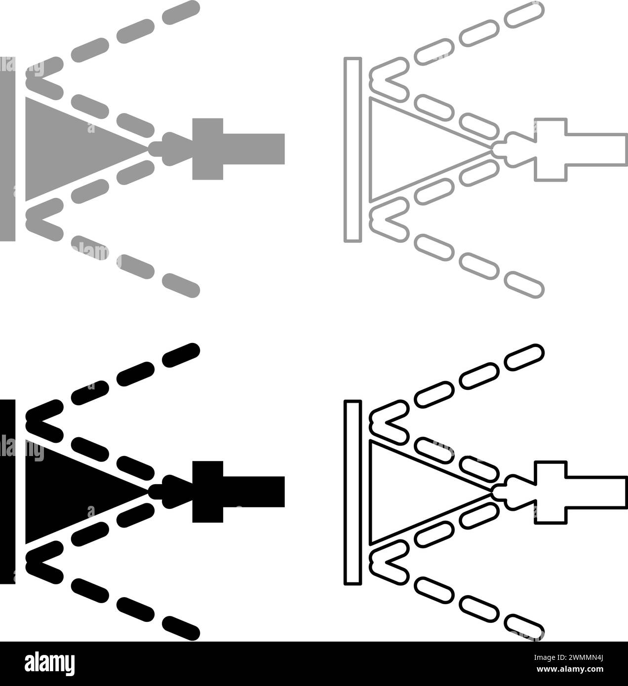 Lavage de la surface sous haute pression utilisez l'eau de terrasse nettoyage Set icône gris noir couleur illustration vectorielle image simple contour de remplissage solide Illustration de Vecteur