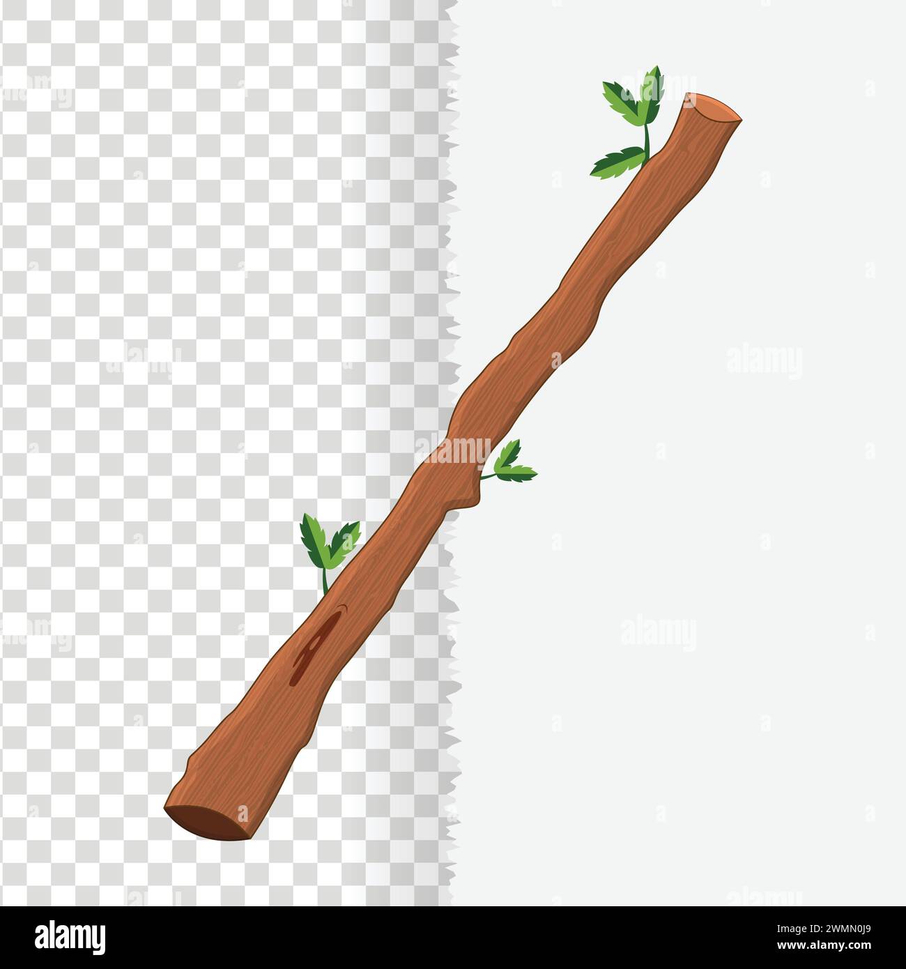 Bois de dessin animé, souche et tronc Illustration de Vecteur