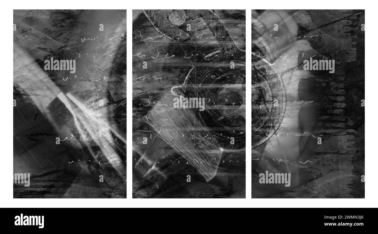 Triptyque intérieur moderne. Banque D'Images