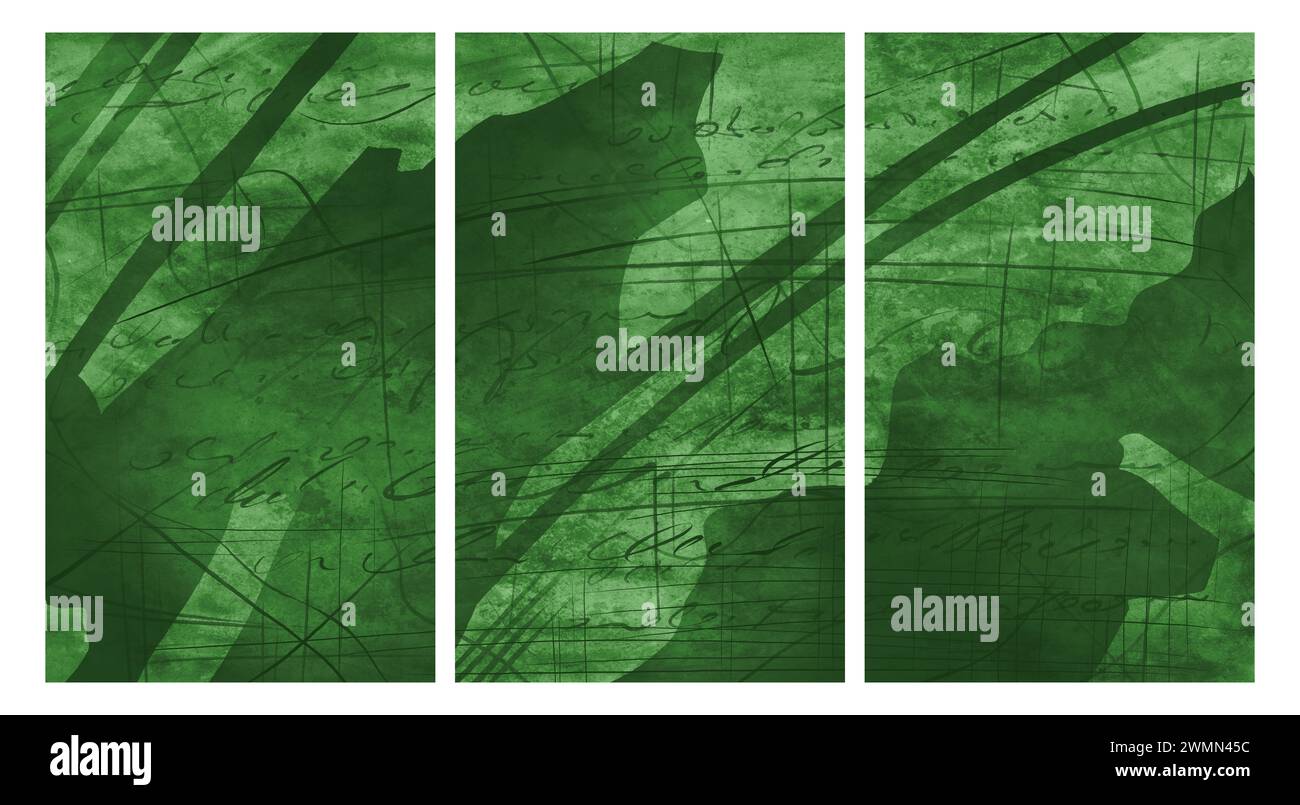 Triptyque intérieur moderne. Banque D'Images