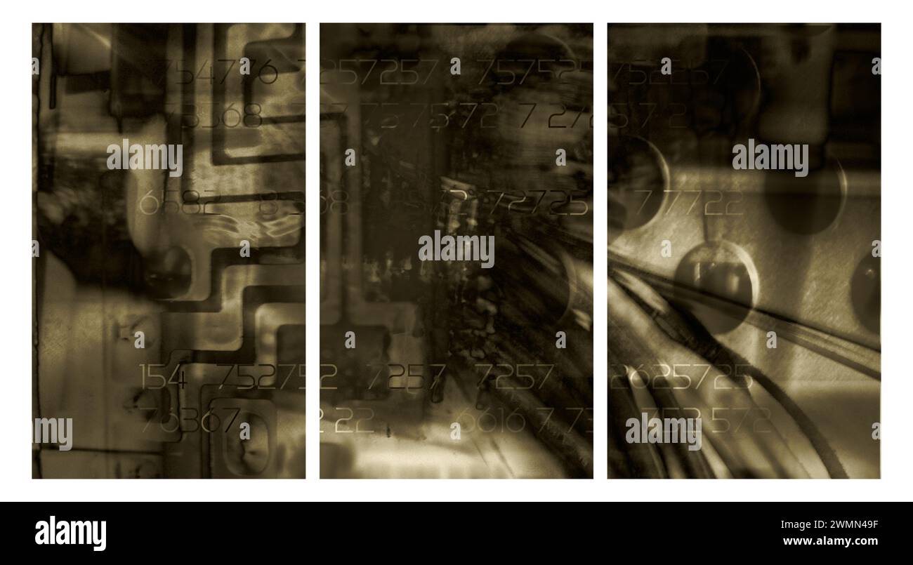 Triptyque intérieur moderne. Banque D'Images