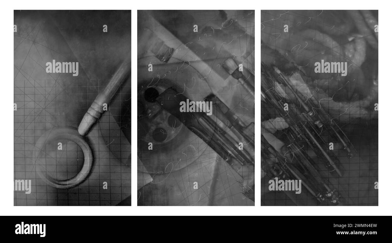 Triptyque intérieur moderne. Banque D'Images