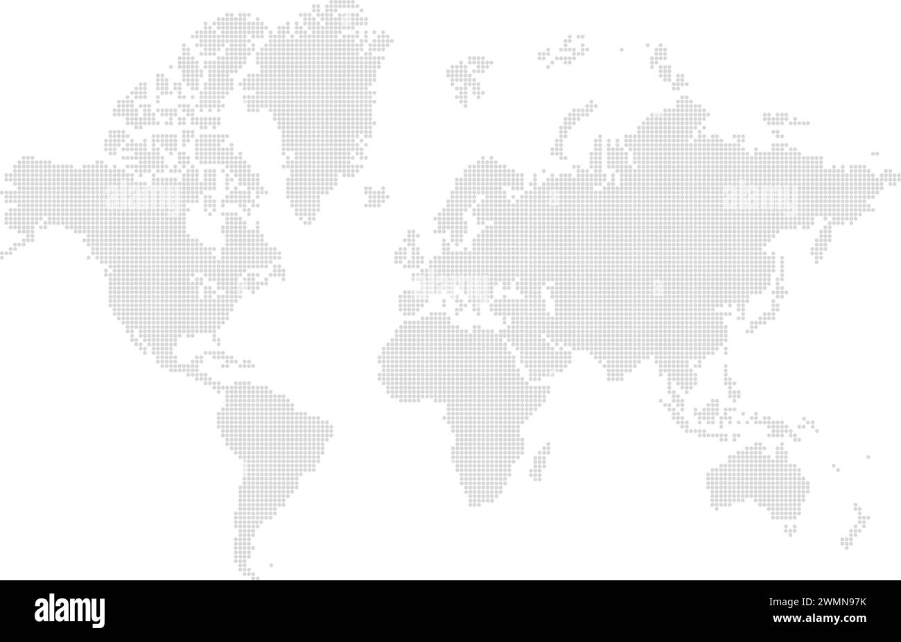 Carte du monde faite de points avec fond transparent et continents groupés Illustration de Vecteur