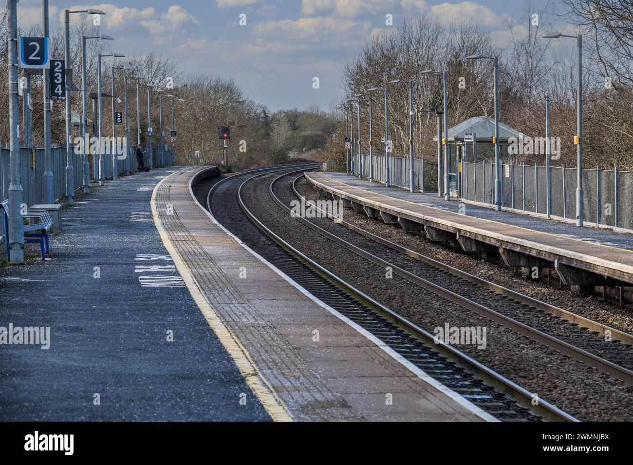 gare ferroviaire de banlieue à moteur diesel warwick parkway warwickshire angleterre royaume-uni Banque D'Images