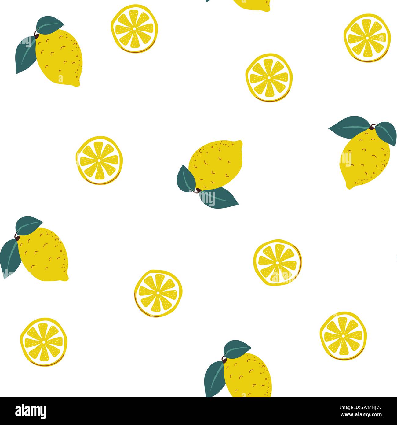 Motif citrons et feuilles Illustration de Vecteur
