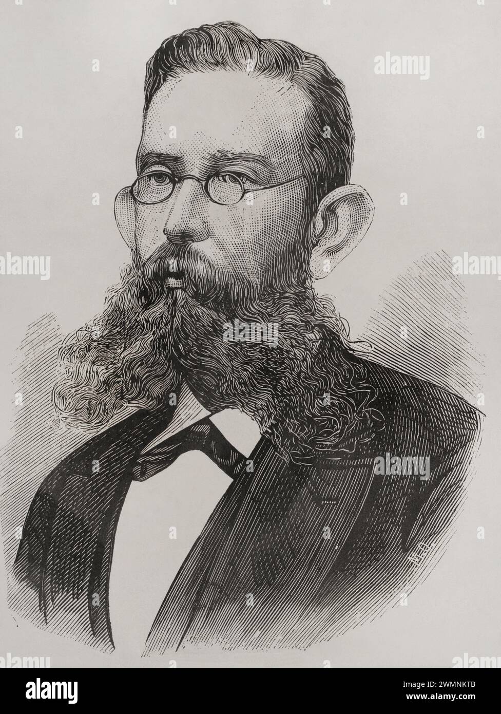 Mariano Escobedo (1826-1902) Général et homme politique de l'armée mexicaine. Portrait. Gravure. La Ilustración Española y Americana (illustration espagnole et américaine), 1878. Banque D'Images