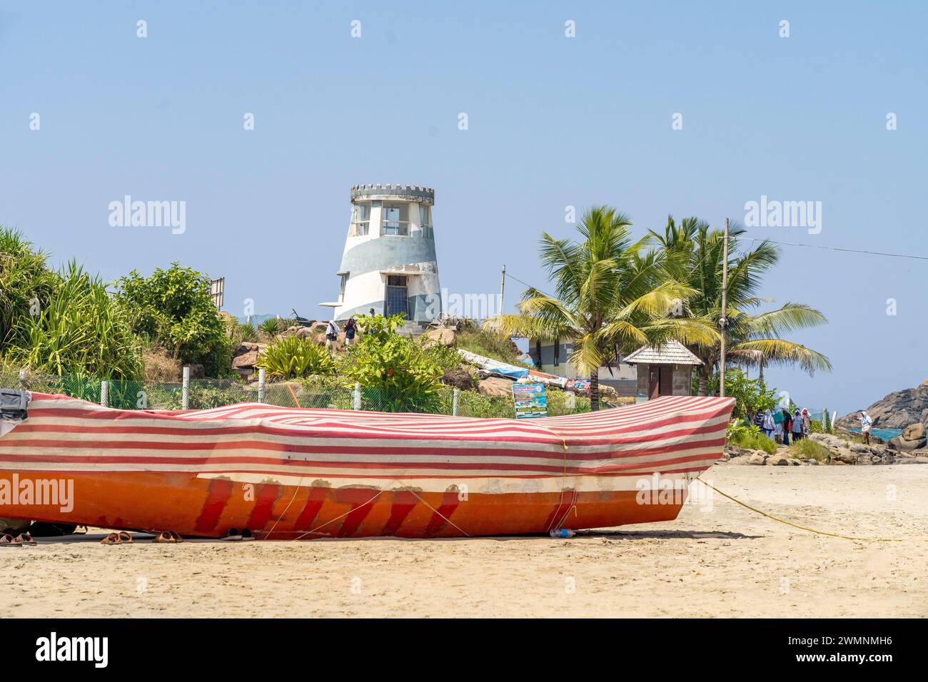 Kovalam est une plage de renommée internationale avec trois plages adjacentes en croissant. Il est un repaire favori des touristes depuis les années 1930 Banque D'Images