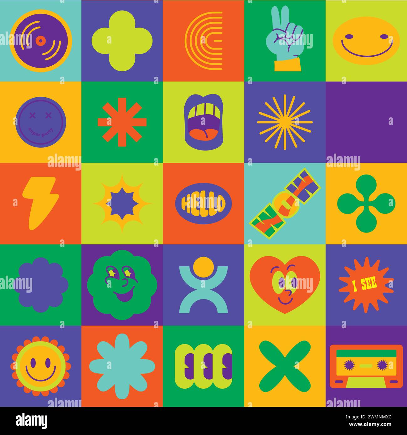 Joyeux Emojis Seamless Pattern Illustration de Vecteur