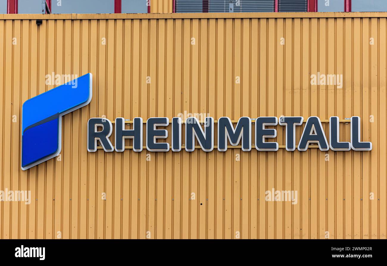 DAS signet und die Gebäude von Rheinmetall à Zürich-Oerlikon. (Zürich, Schweiz, 21.04.2023) Banque D'Images