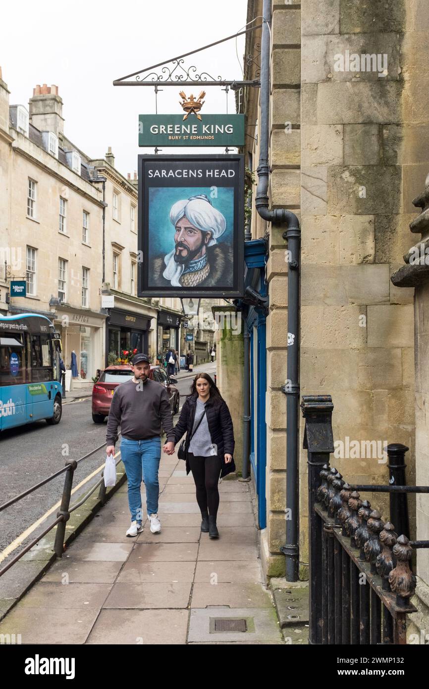 Sans doute le plus ancien pub, Saracens Head à Bath, Somerset, Royaume-Uni Banque D'Images