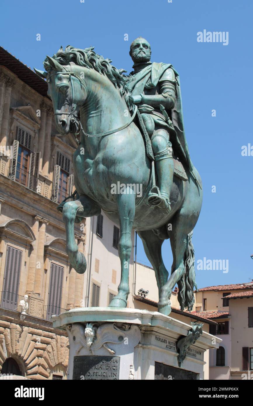 Monument équestre de Cosme I, Florence Banque D'Images