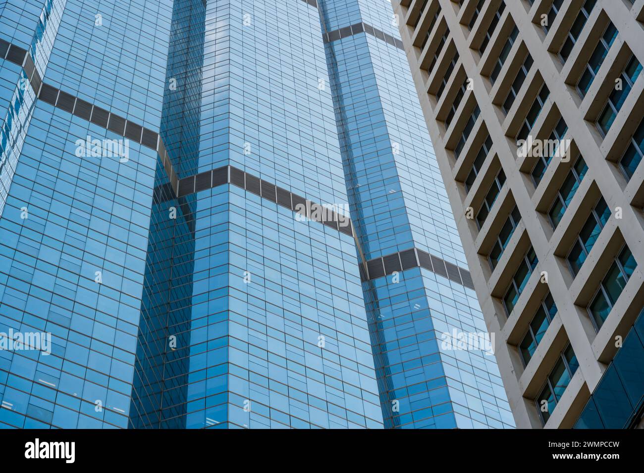 Façade de gratte-ciel de fenêtre de tissage de plexus de texture Banque D'Images