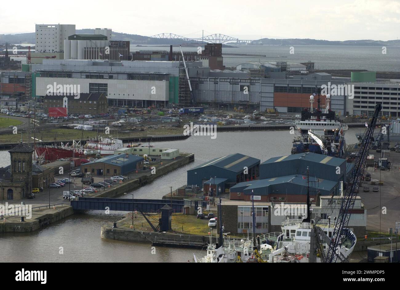 Le port le plus achalandé d'Écosse, le port de Leith, à Édimbourg. Banque D'Images