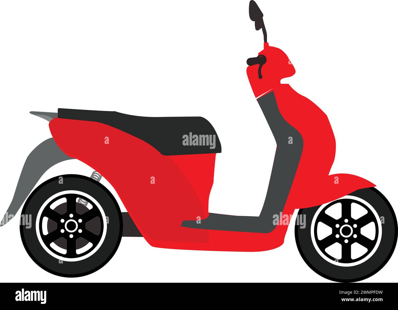 Icône vectorielle de scooter rouge, icône d'illustration de scooter Illustration de Vecteur