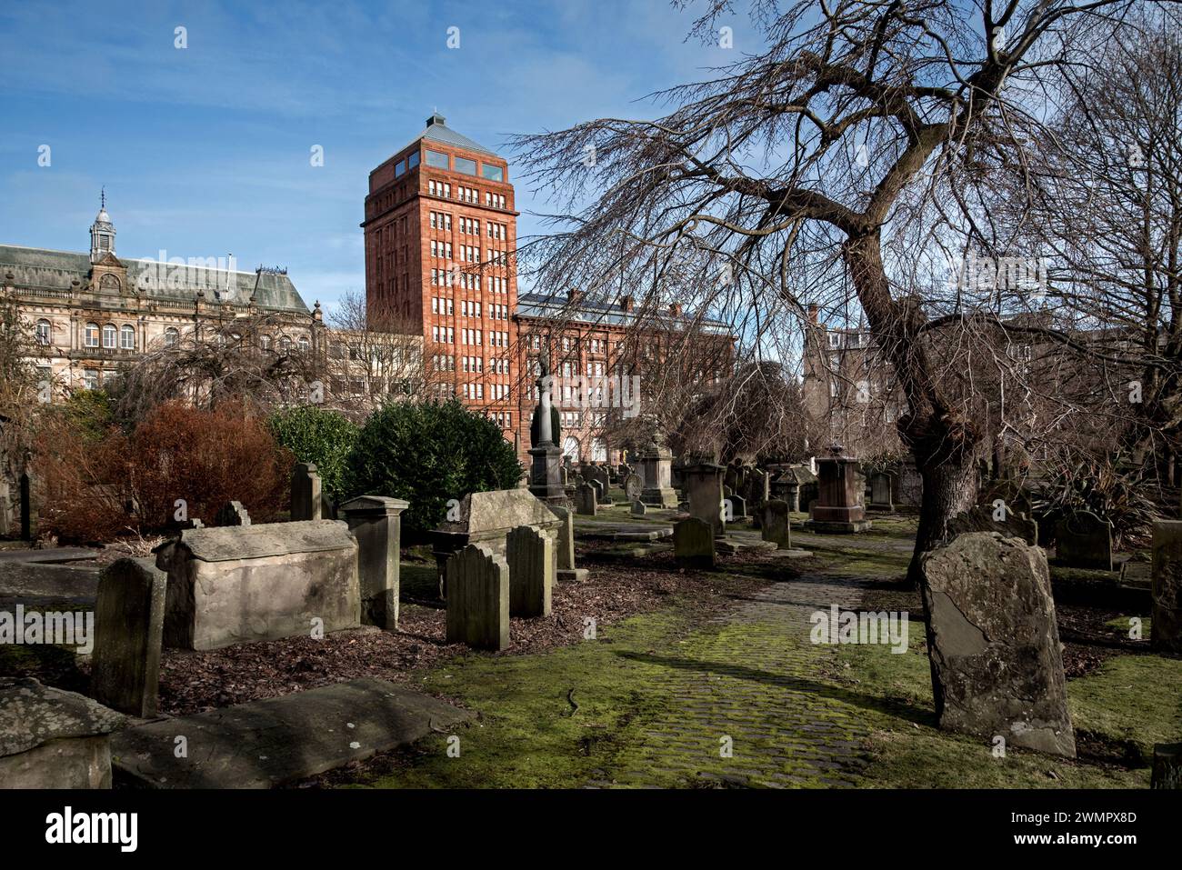 Le Howff, cimetière historique du centre de Dundee datant du XVIe siècle. Banque D'Images