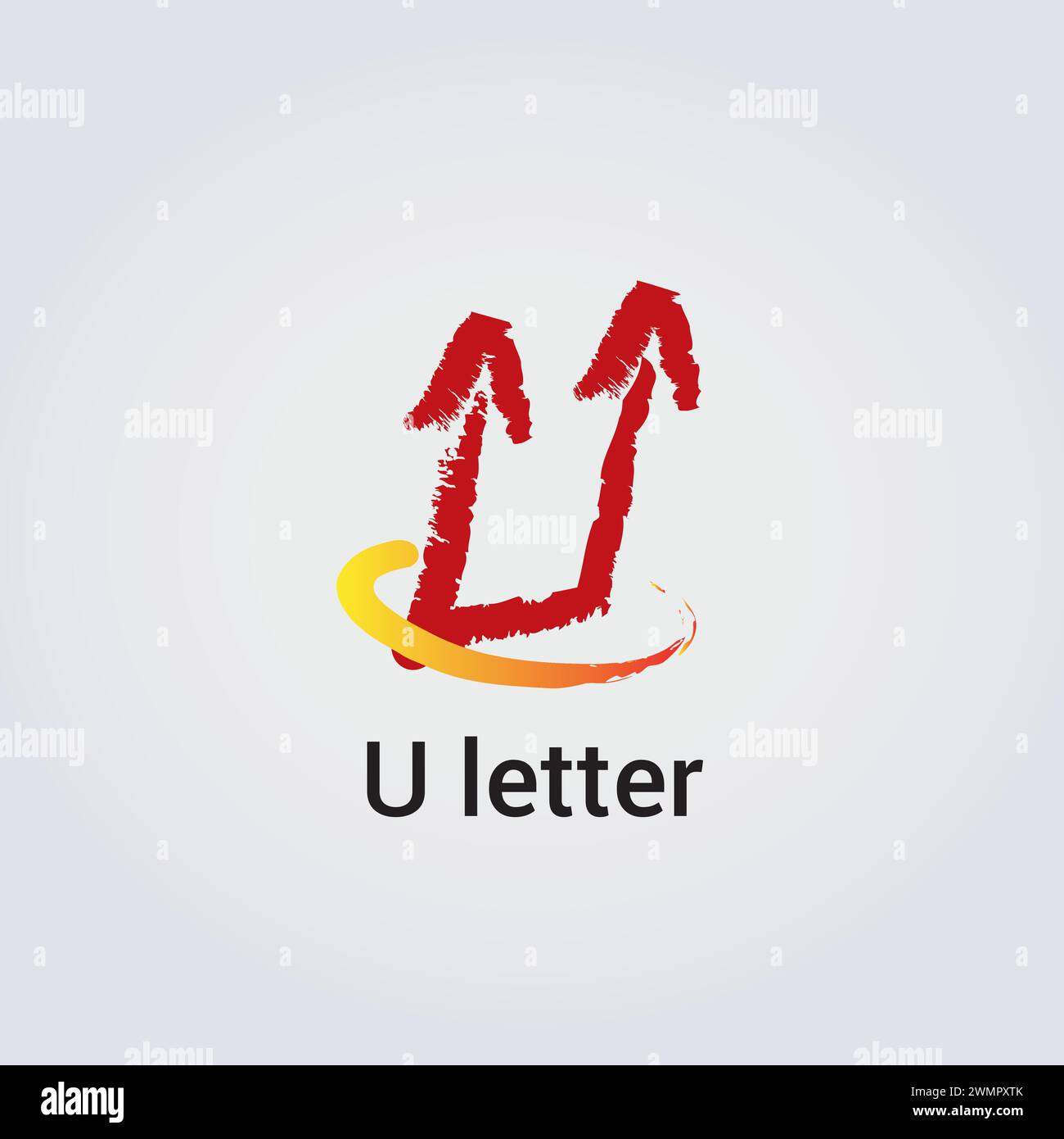 U lettre icône conception unique logo isolé conception marque identité d'entreprise diverses couleurs modifiables modèle vectoriel monogramme emblème illustration marque Illustration de Vecteur