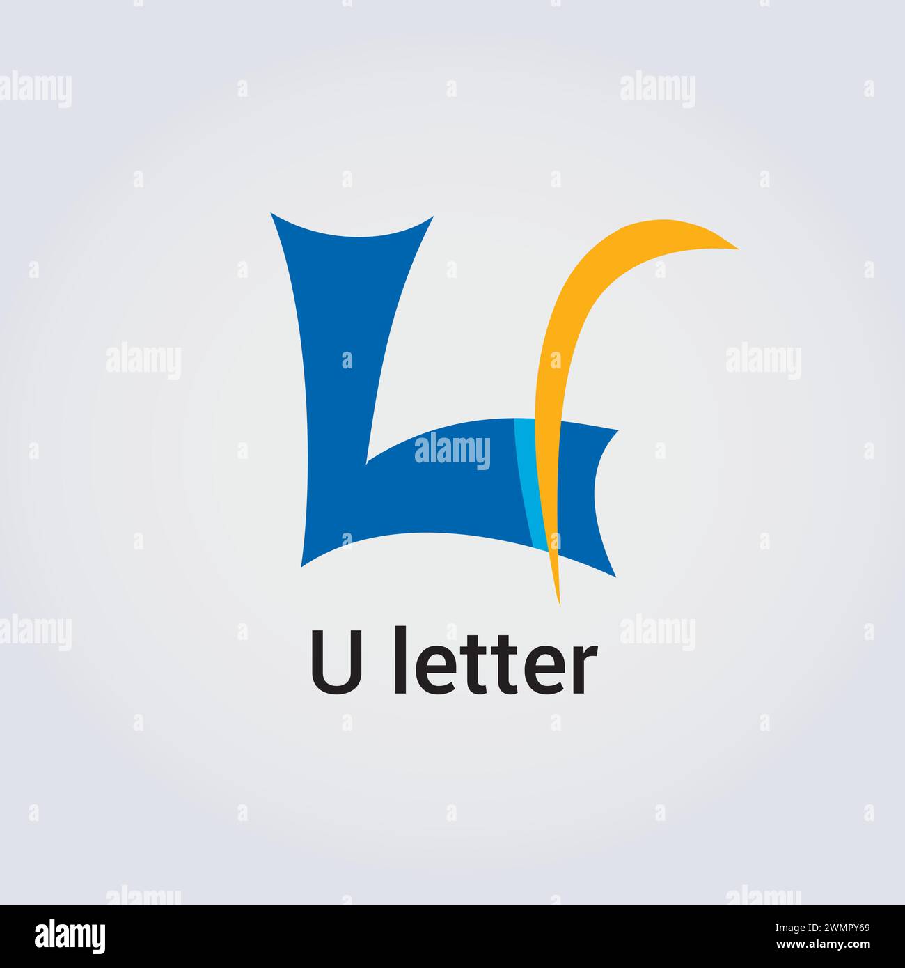 U lettre icône conception unique logo isolé conception marque identité d'entreprise diverses couleurs modifiables modèle vectoriel monogramme emblème illustration marque Illustration de Vecteur