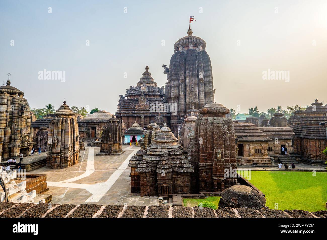 Temples hindous à Bhubaneswar capitale de l'État indien d'Orissa / Odisha Banque D'Images