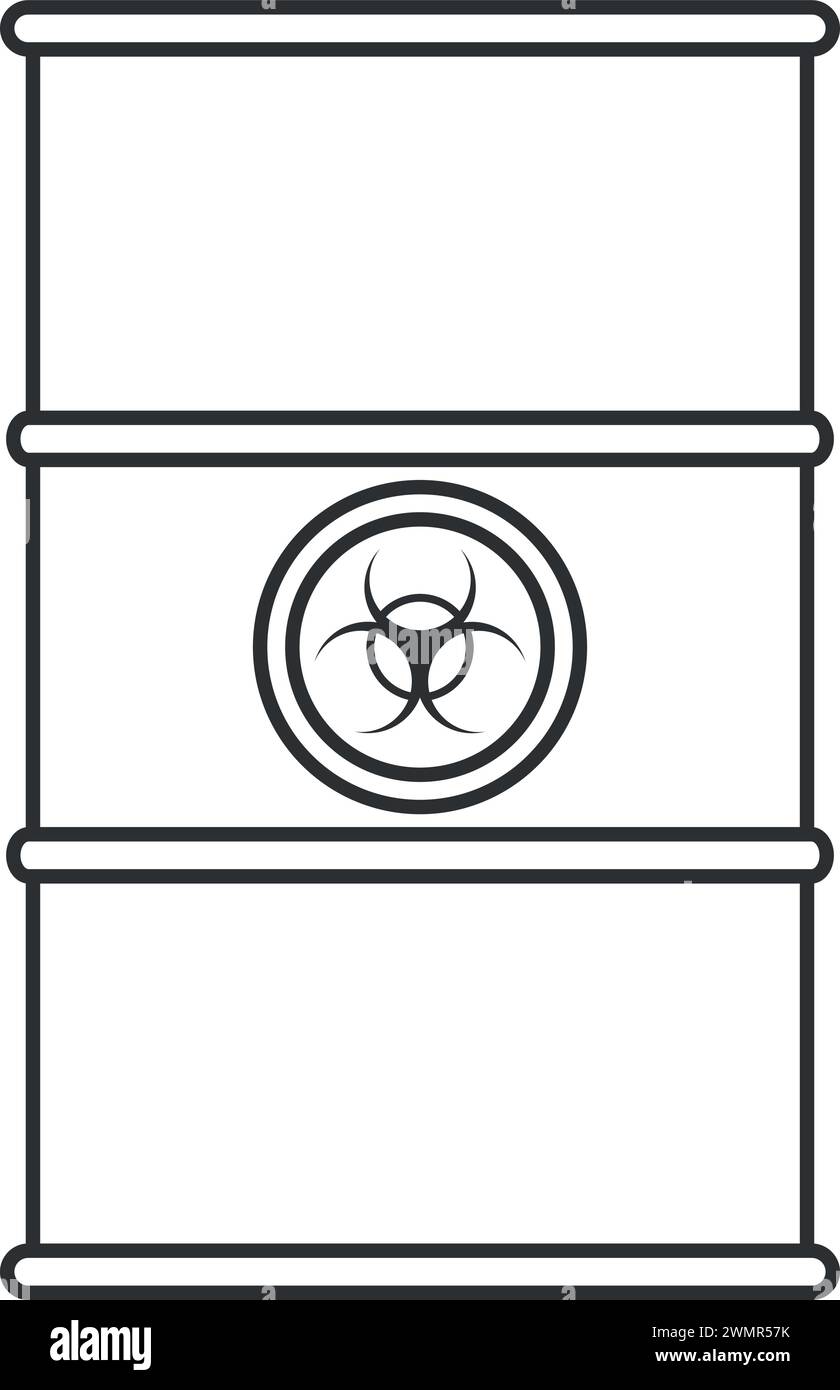 Icône de corps métallique avec substance à risque biologique. Illustration de Vecteur