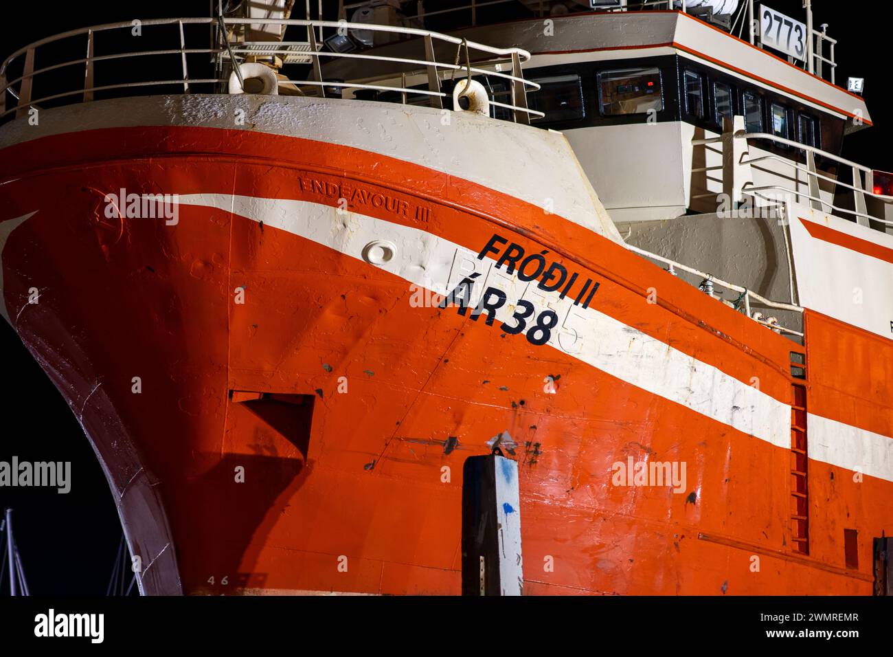 Navire FRODI II AR38 dans le port de Reykjavik, Islande Banque D'Images