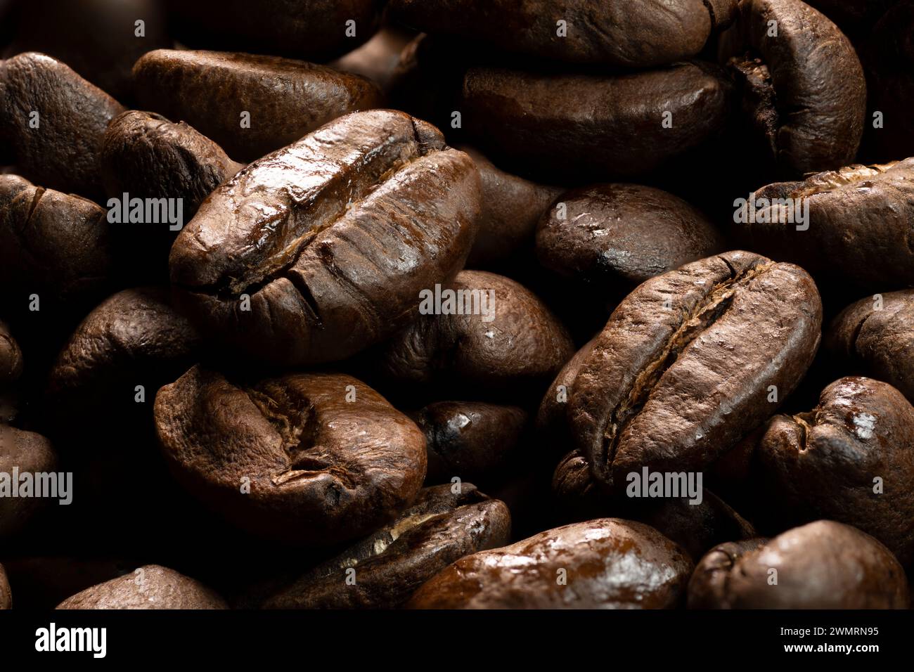 Close-up of roasted Coffee beans Banque D'Images