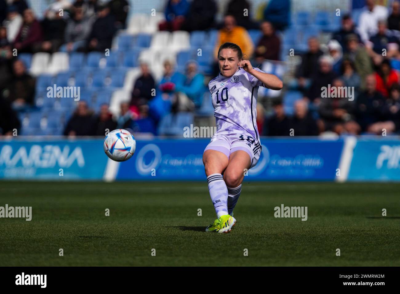 KIRSTY HANSON joueuse écossaise senior par équipe féminine, lors du match ÉCOSSE vs FINLANDE féminine, finale amicale de la Costa Cálida Pinatar Cup, Pinatar Arena Stadium, San Predo del Pinatar, région de Murciafévrier 27, 2024 Banque D'Images