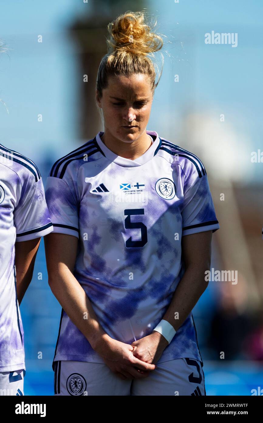 SOPHIE HOWARD écossaise joueuse senior de l'équipe écossaise féminine, lors du match ÉCOSSE vs FINLANDE féminine, finale amicale de la Costa Cálida Pinatar Cup, Pinatar Arena Stadium, San Predo del Pinatar, région de Murciafévrier 27, 2024 Banque D'Images