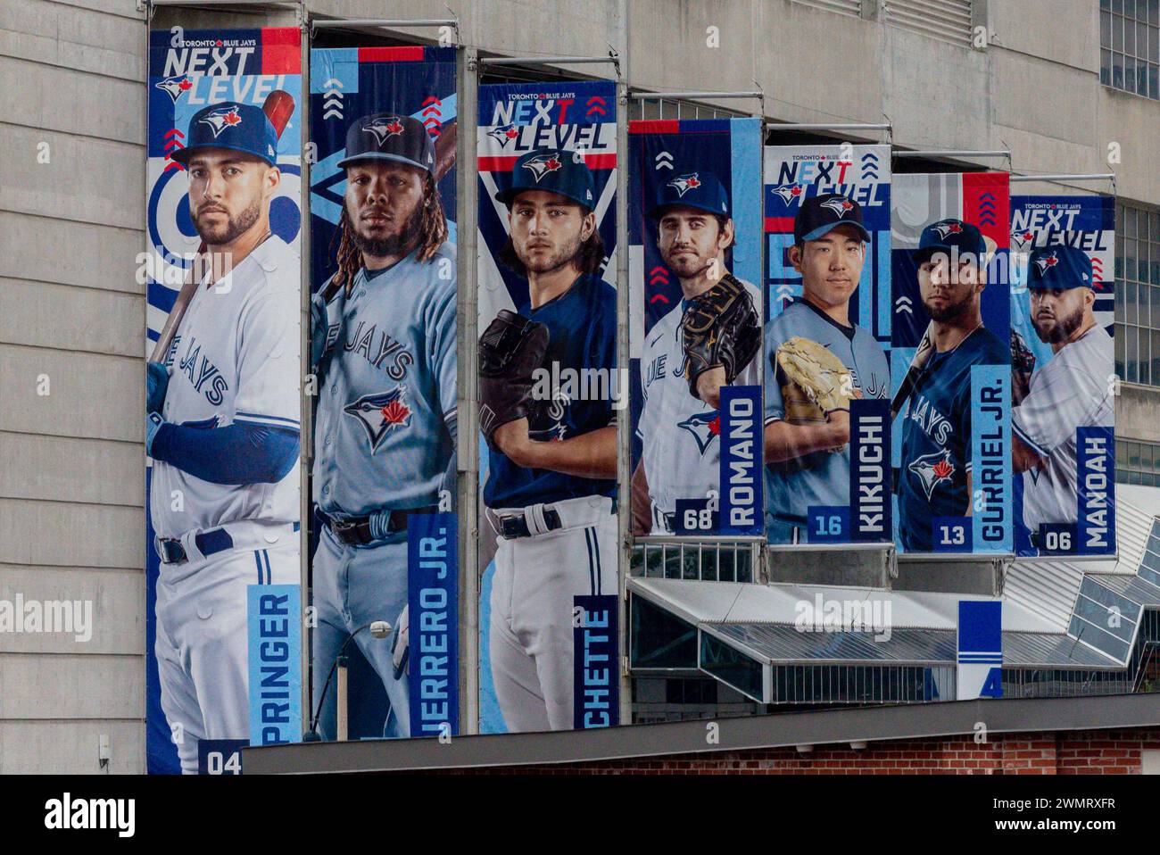 Toronto, ON, Canada – 13 août 2023 : le signe de l’équipe de baseball des Blue Jays à Toronto Banque D'Images