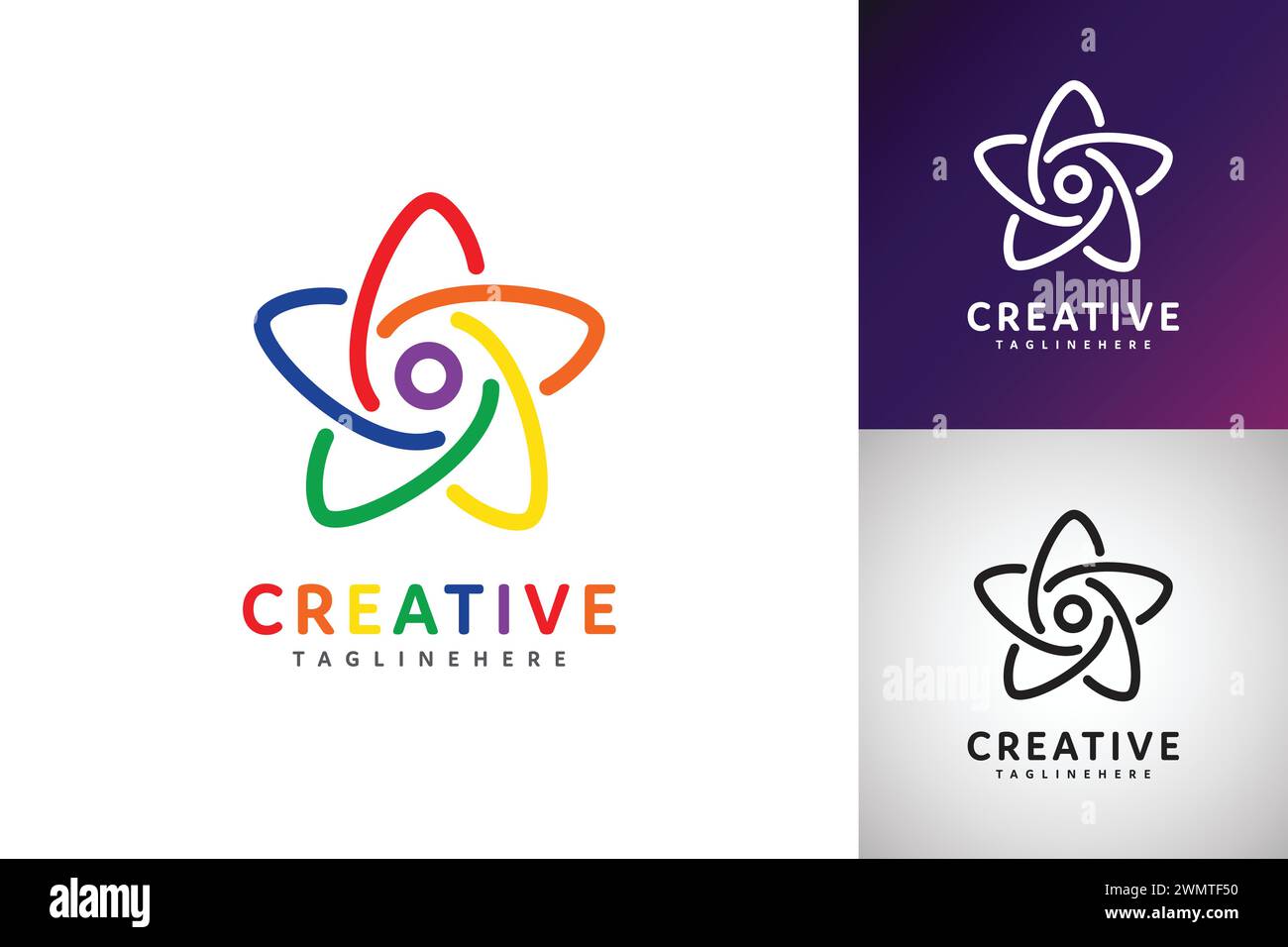 Concept de conception de science de logo de vecteur d'étoile créative Illustration de Vecteur