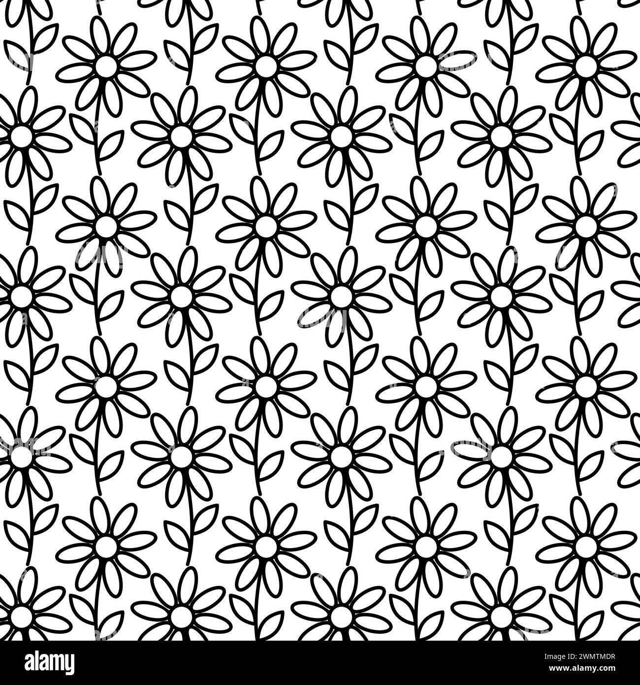 Modèle sans couture de fleurs abstraites florissantes contour Drawing. Fond pour l'emballage ou le papier peint. Isoler. EPS. Vecteur pour web, cartes, affiches, bannière, panneau d'affichage, promo, étiquette de prix ou étiquette, promo Illustration de Vecteur