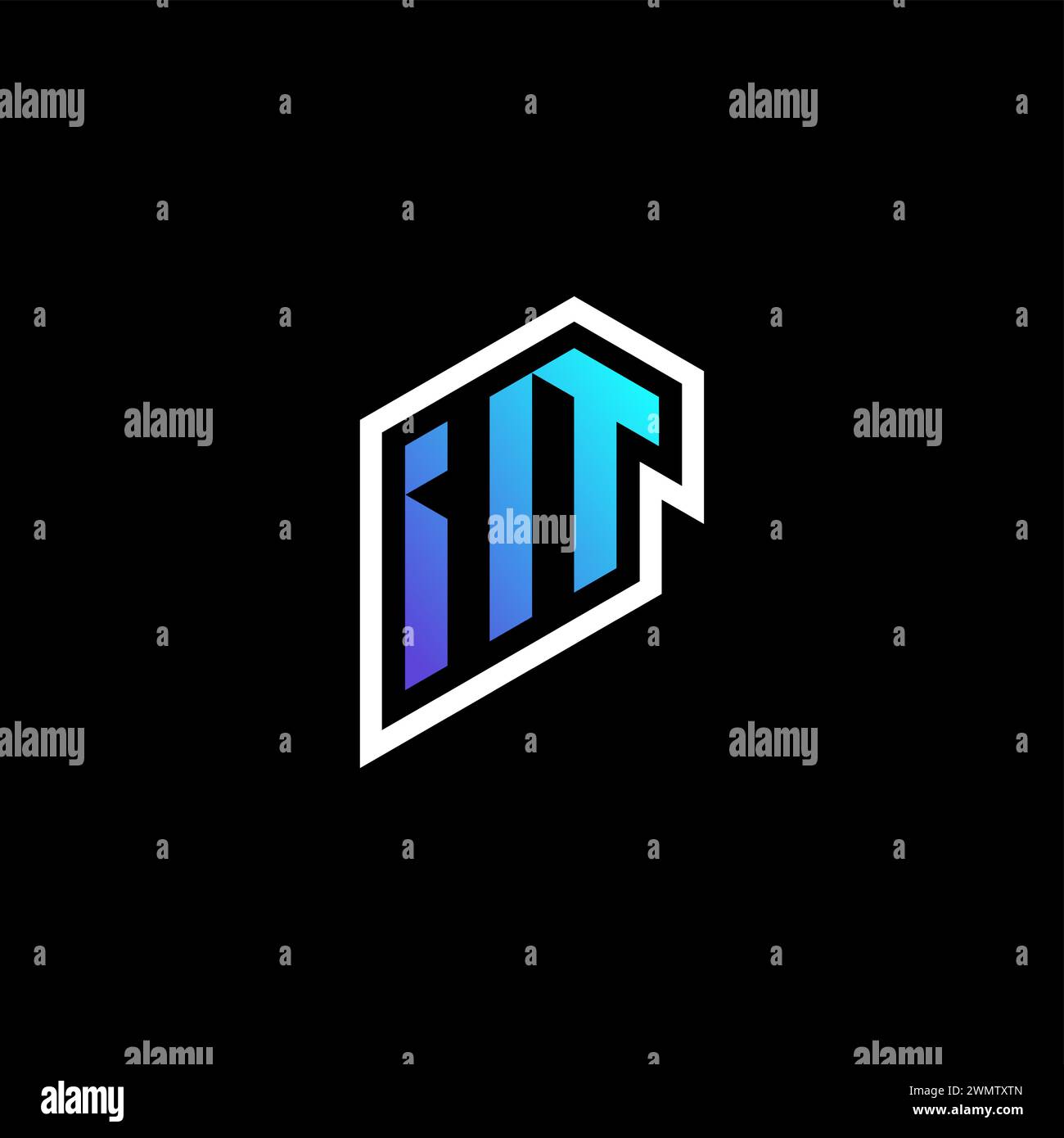 Idées de concept de jeu bleu dégradé initial pour l'équipe esport, Twitch et streamer Illustration de Vecteur