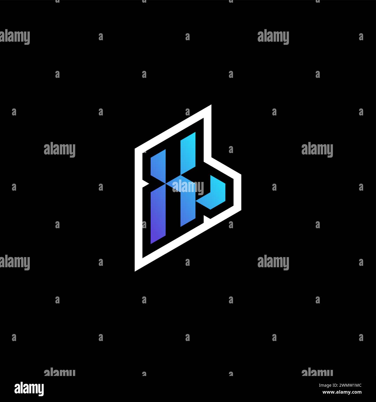 XL idées de concept de jeu bleu dégradé initial pour l'équipe esport, Twitch et streamer Illustration de Vecteur