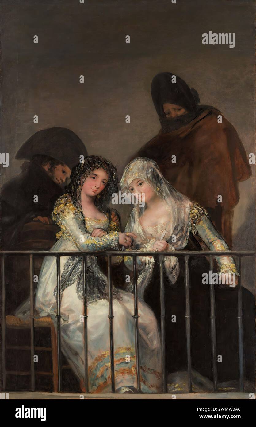 Goya Francisco - Majas sur un balcon (1800 10c.) Banque D'Images