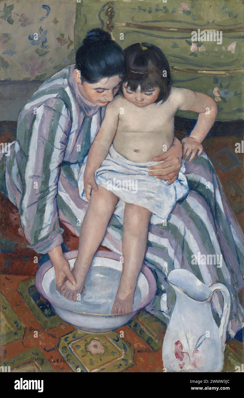 Cassatt Mary - le bain de l'enfant (1893) Banque D'Images