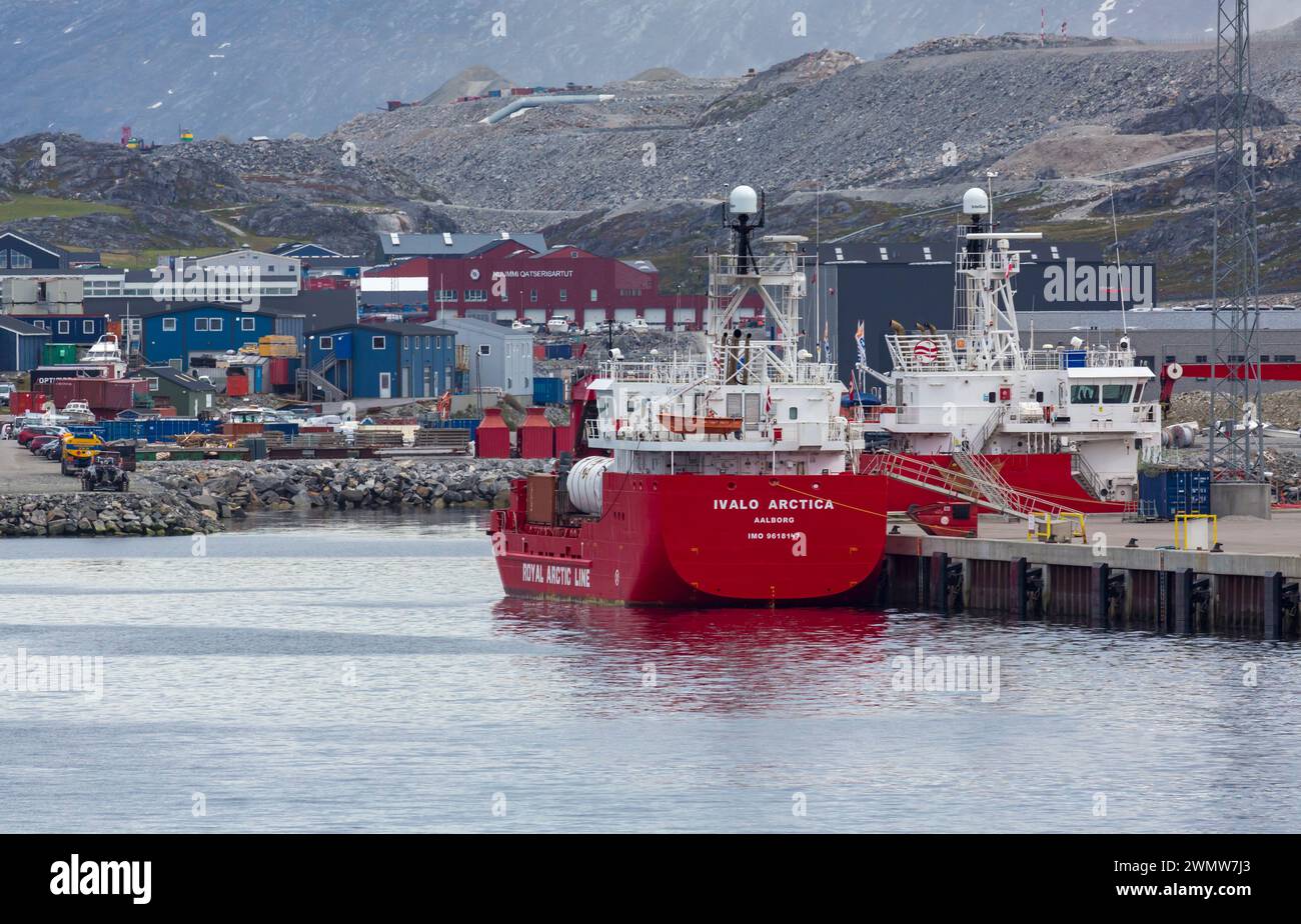 Ivalo Arctica Aalborg Royal Arctic Line à Nuuk, Groenland, en juillet Banque D'Images