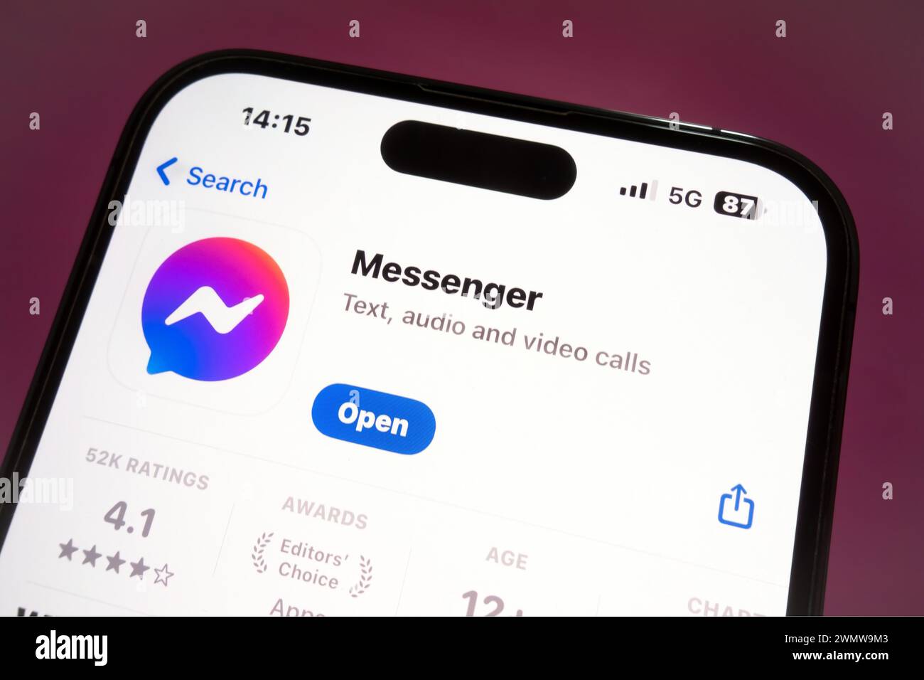 Nanning, Chine - 26 février 2024. Application Messenger. Facebook Messenger est une application de messagerie américaine et une plateforme développée par Meta, Banque D'Images