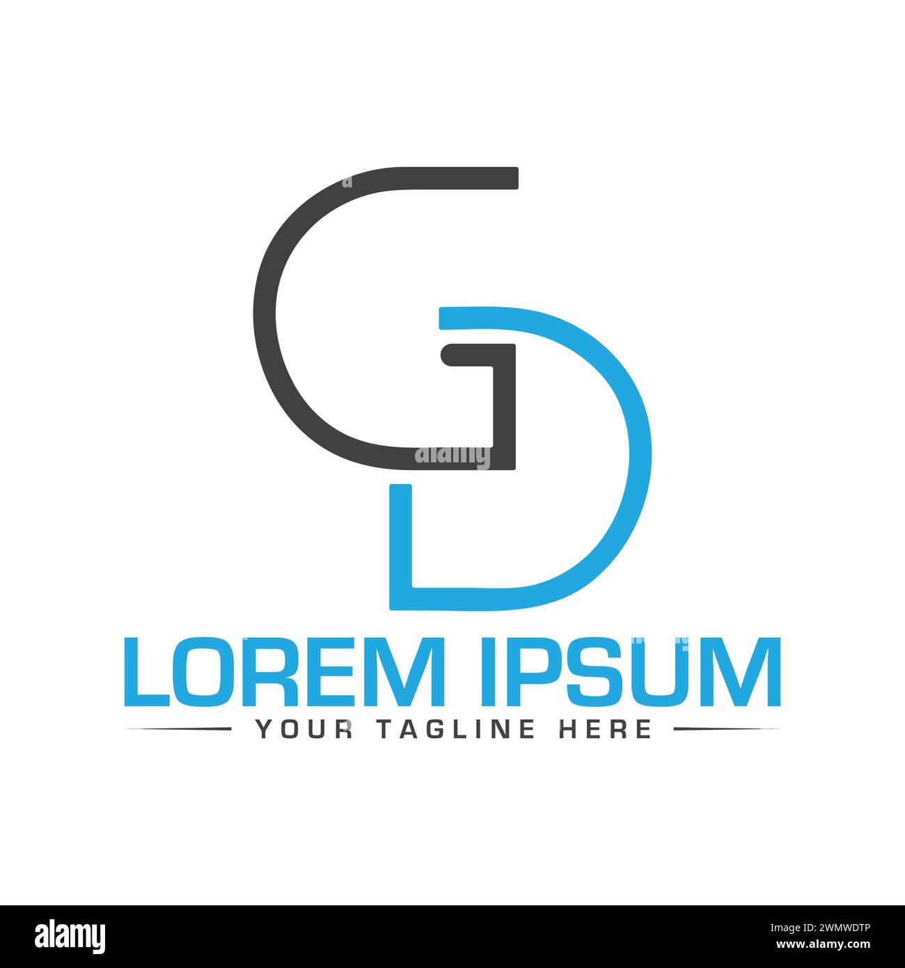 Logo GD Letter Design. Design unique du logo GD. Illustration de Vecteur