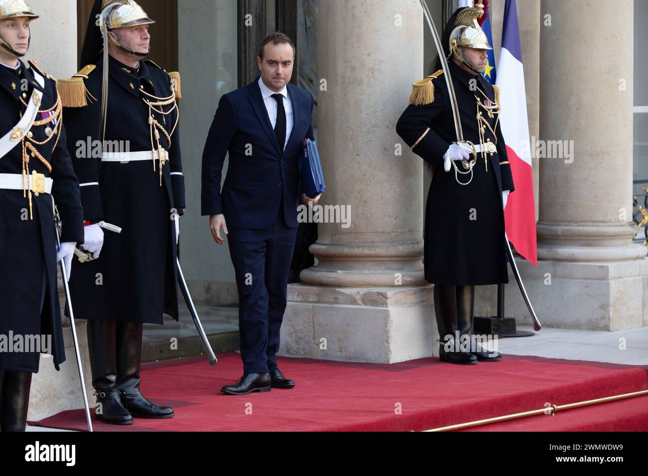 Paris, France, mardi 27 février 2024, M. Sébastien Lecornu, ministre des Forces armées françaises, crédit François Loock / Alamy Live News Banque D'Images