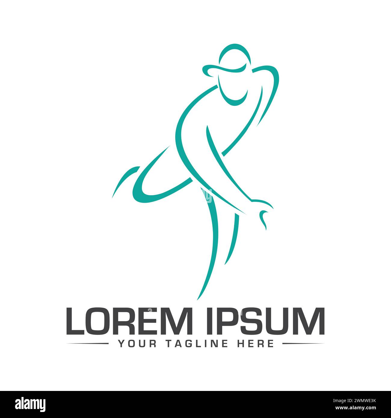 Homme jouant logo Design Illustration de Vecteur