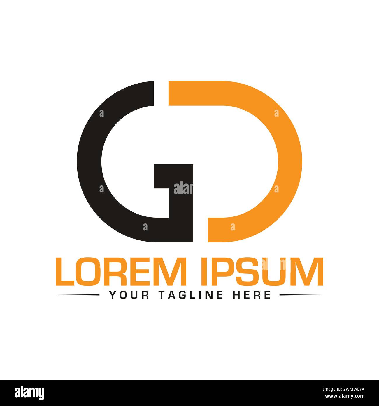 Logo GD Letter Design. Design unique du logo GD. Illustration de Vecteur