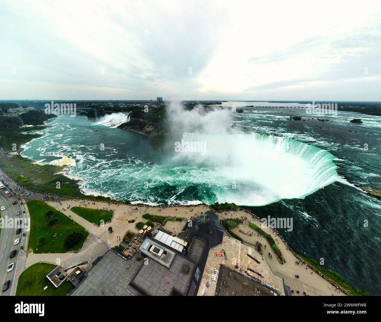 Une vue aérienne des chutes Horseshoe, rivière Niagara, Canada Banque D'Images