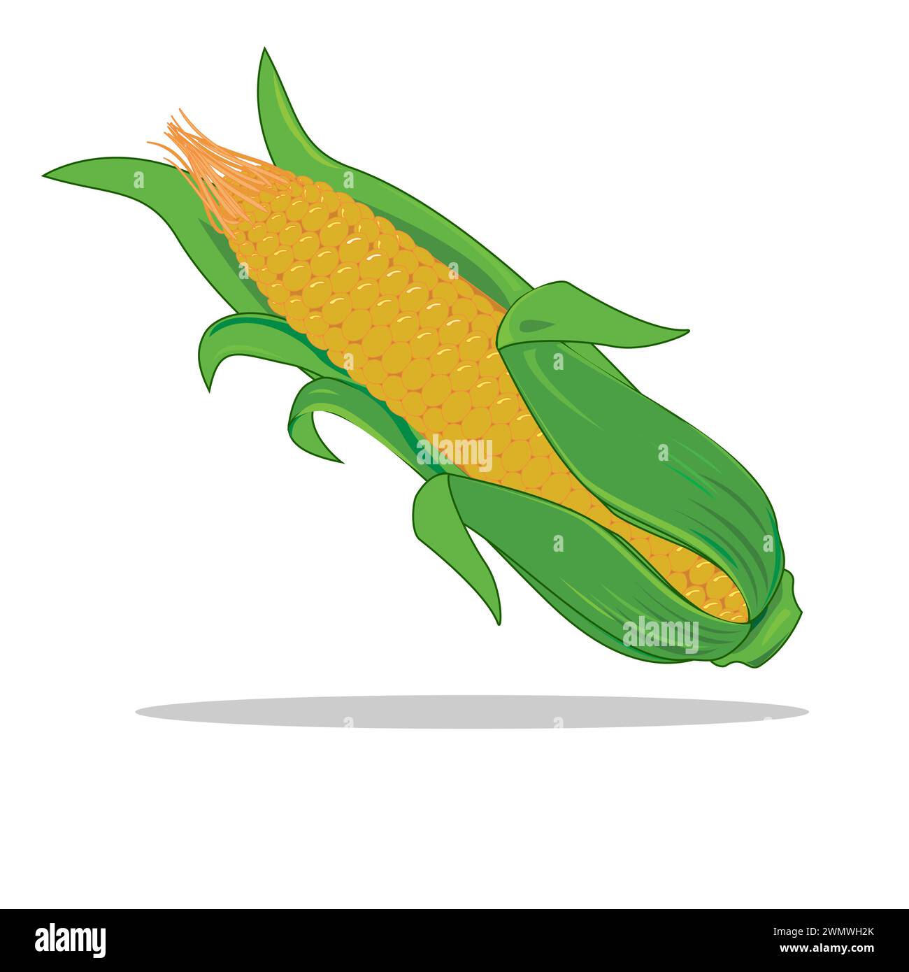 Illustration d'art symbole logo botanique concept de conception icône légumes de maïs Illustration de Vecteur