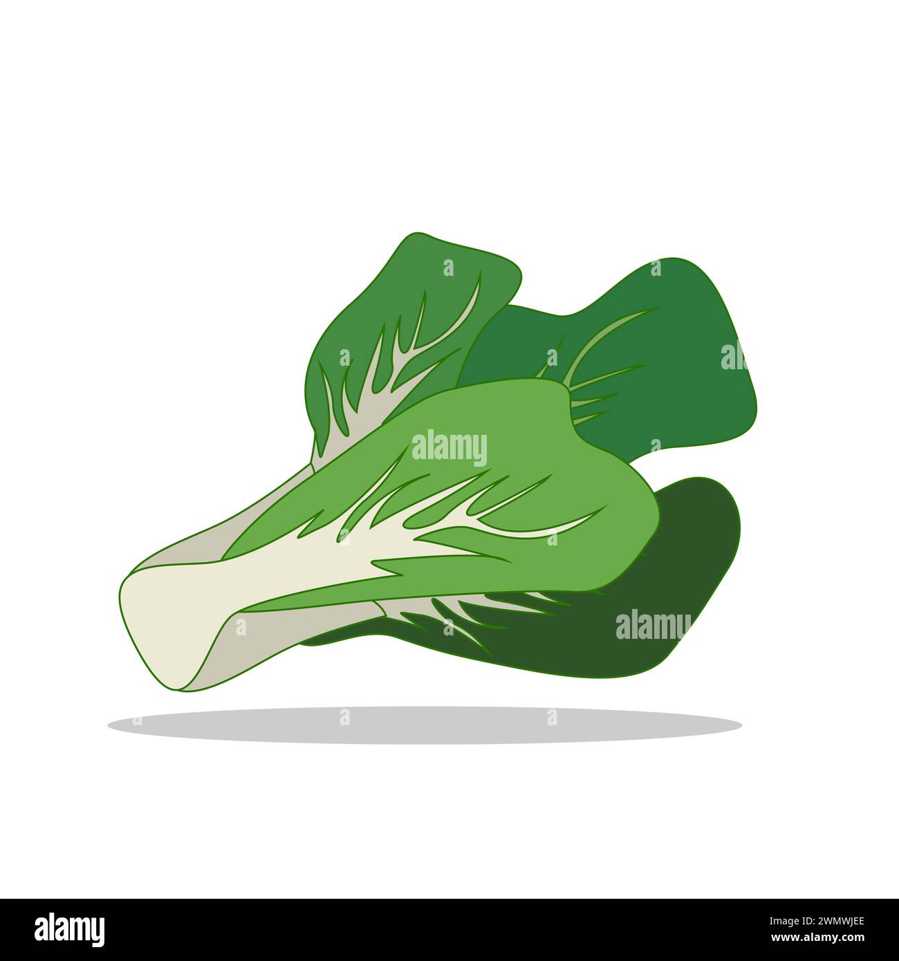 Illustration d'art symbole logo botanique concept de conception icône légumes de moutarde verte feuille Illustration de Vecteur